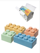 Load image into Gallery viewer, Zebrix XXL clamping blocks 4 pastel colors | white-green, beige-red, sandy yellow, pastel blue | Large building blocks 25, 50, 100 or 200 bricks