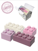 Load image into Gallery viewer, Zebrix XXL Klemmbausteine Prinzessinnen Traum | creme weiß, rosa, flieder, violett | Große Bausteine 25 Steine - Limited Edition
