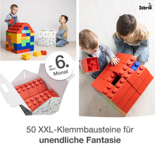 Load image into Gallery viewer, Zebrix XXL interlocking bricks sloping roof red | Large building blocks as a set