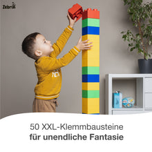 Load image into Gallery viewer, Zebrix XXL terminal blocks 4 special colors | pink, light blue, orange, yellow | Large building blocks 25, 50, 100 or 200 bricks