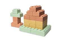 Lade das Bild in den Galerie-Viewer, Zebrix XXL Klemmbausteine 4 Pastellfarben | weißgrün, beigerot, sandgelb, pastelblau | Große Bausteine 25, 50, 100 oder 200 Steine
