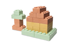 Load image into Gallery viewer, Zebrix XXL clamping blocks 4 pastel colors | white-green, beige-red, sandy yellow, pastel blue | Large building blocks 25, 50, 100 or 200 bricks
