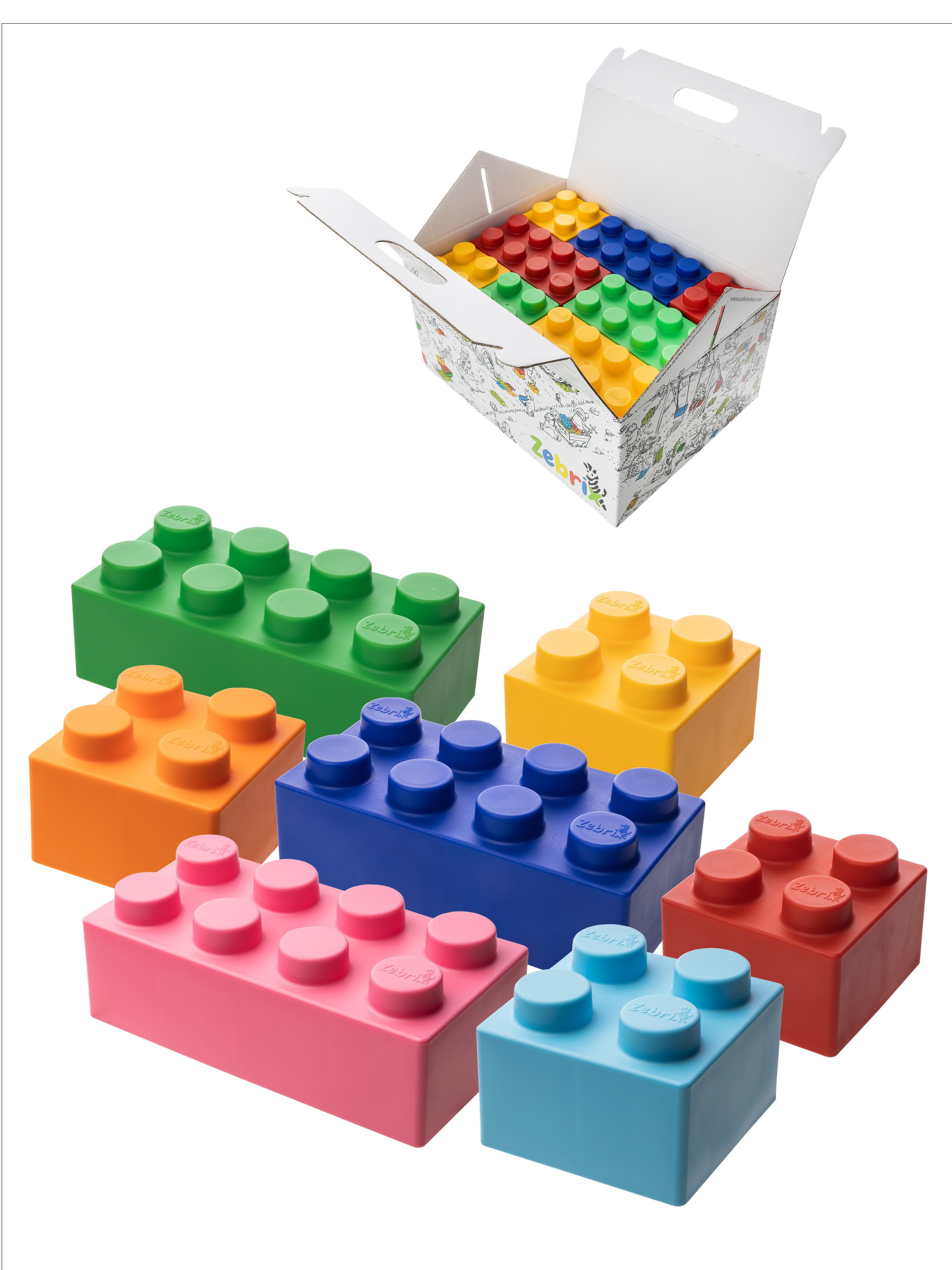 Zebrix XXL terminal blocks all 7 colors | red, green, blue, yellow, pi ...