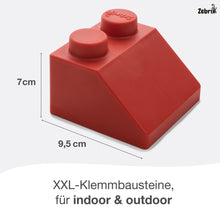 Load image into Gallery viewer, Zebrix XXL interlocking bricks sloping roof red | Large building blocks as a set
