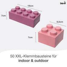 Load image into Gallery viewer, Zebrix XXL Klemmbausteine Prinzessinnen Traum | creme weiß, rosa, flieder, violett | Große Bausteine 25 Steine - Limited Edition
