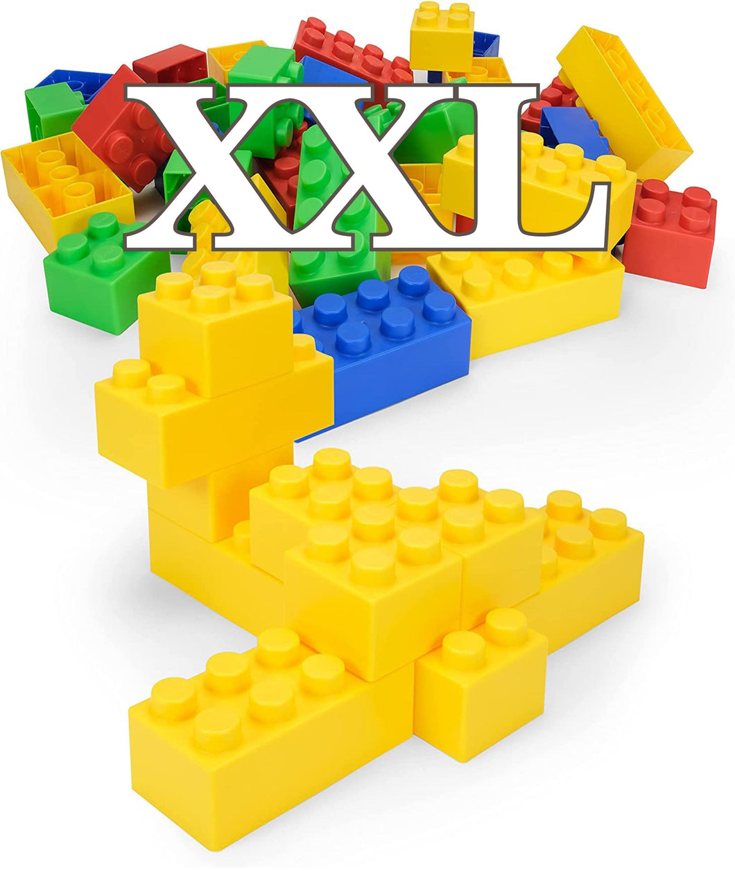 Zebrix XXL terminal blocks 4 main colors | red, yellow, blue, green | Large building blocks 25, 50, 100 or 200 bricks