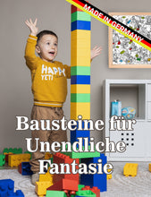 Lade das Bild in den Galerie-Viewer, Zebrix XXL Klemmbausteine 4 Pastellfarben | weißgrün, beigerot, sandgelb, pastelblau | Große Bausteine 25, 50, 100 oder 200 Steine

